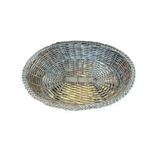 Vintage (unsigned) Lozano Silver Woven Bread Basket 11” x 8.5” x 2.5” Gift